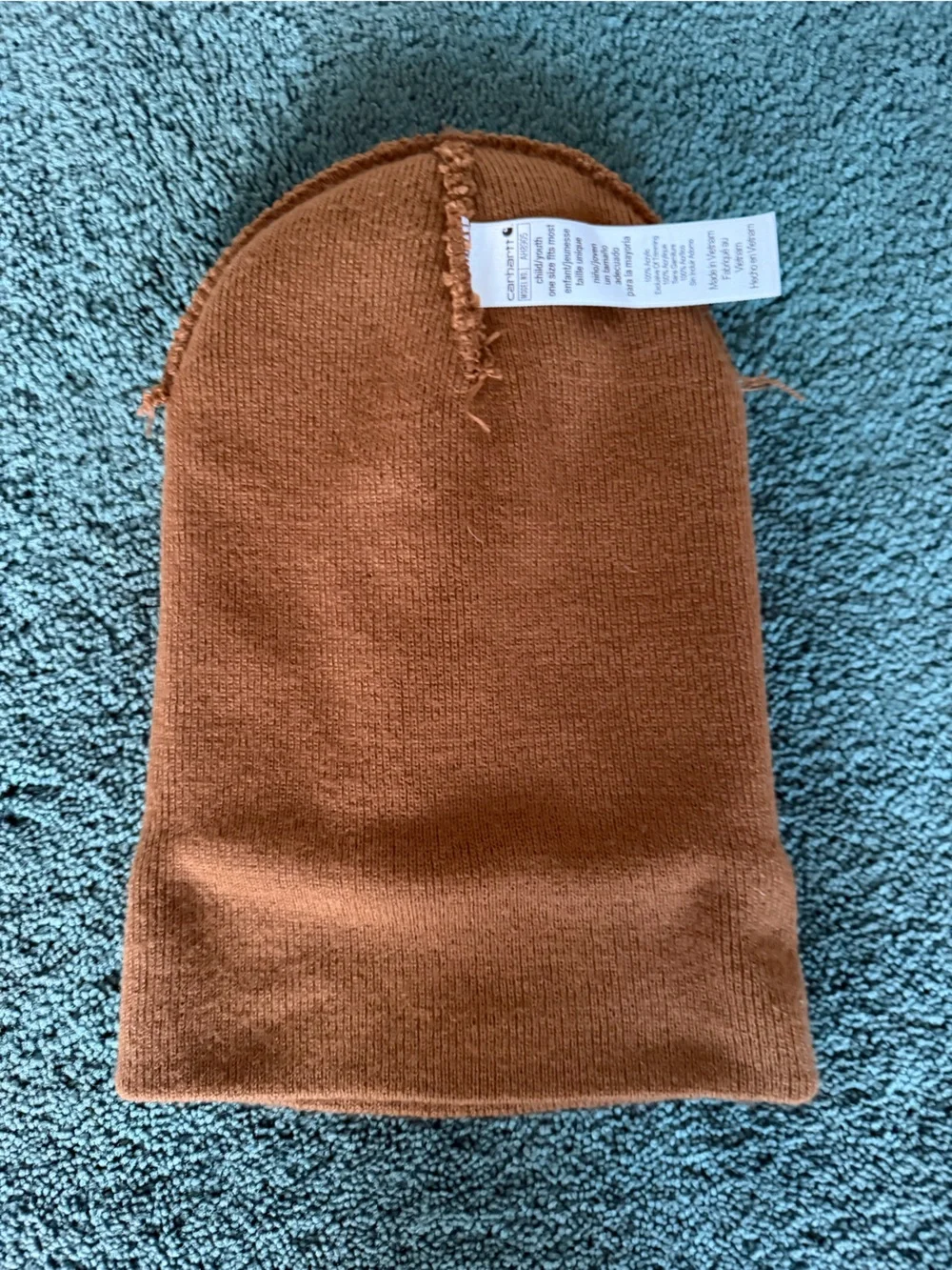 Carhartt Youth Brown Cuffed Beanie with Logo Patch